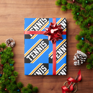 TENNIS Leuke Sportieve Helderblauwe Zwarte Racing  Cadeaupapier