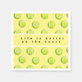 Tennis leven is beter op de rechtbank op geel servet