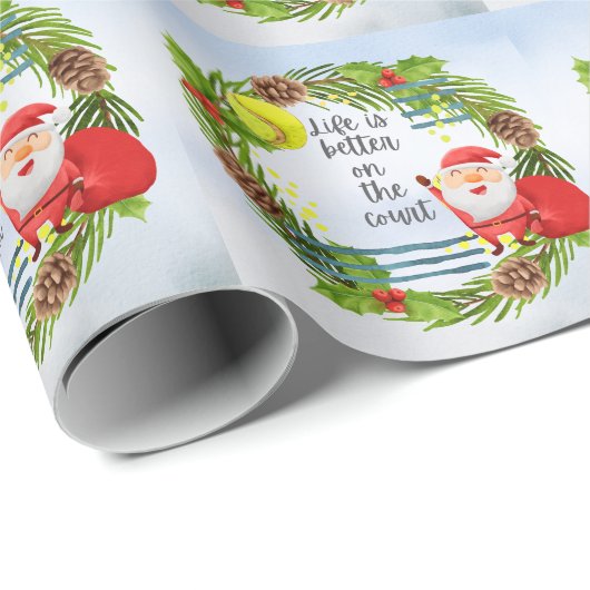 Tennis Leven is beter op het veld Kerstmis Cadeaupapier (Rol Hoek)