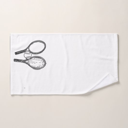 Tennis-leven is beter voor de rechtbank zwart-wit handdoek (Handdoek)