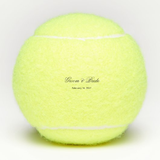 Tennis Liefde Aandenken Bal Met Aangepaste Namen (Voorkant)