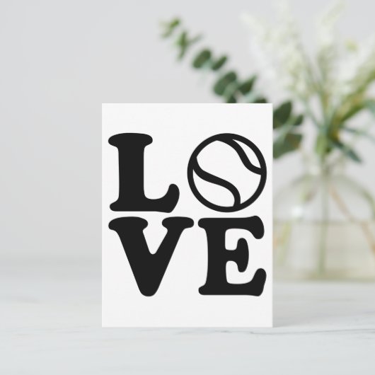 Tennis-liefde Briefkaart (Staand voorkant)
