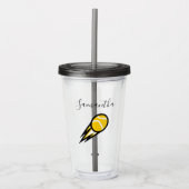 Tennis Liefde Geel Vuur Bal Sport Gepersonaliseerd Acryl Drinkbeker (Voorkant)