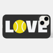 Tennis liefde iPhone 14 hoesje cover met balldesig (Achterkant (horizontaal))