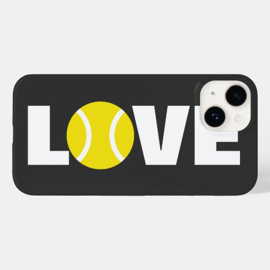 Tennis liefde iPhone 14 hoesje cover met balldesig (Achterkant (horizontaal))