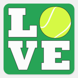 Tennis LIEFDE Pret Sports Speler Team Feest Vierkante Sticker