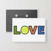 Tennis Liefde Rechthoekige Knop Button (Voorkant / Achterkant)