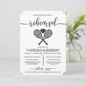 Tennis liefde repetitie diner uitnodiging (Staand voorkant)