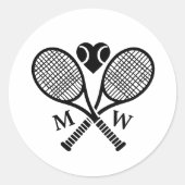 Tennis Liefde Ronde Sticker (Voorkant)