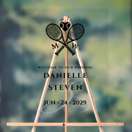 Tennis liefde welkom acryl bord