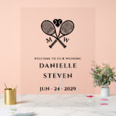 Tennis liefde welkom acryl bord (Huwelijk)