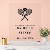 Tennis liefde welkom acryl bord (Huwelijk)