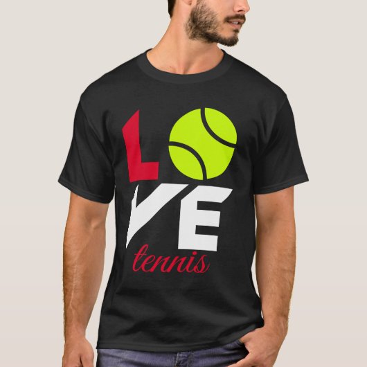 Tennis liefhebben t-shirt (Voorkant)