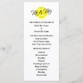 Tennis liefhebbers bruiloft ceremonie programma programmakaart (Voorkant)