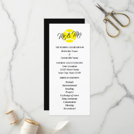 Tennis liefhebbers bruiloft ceremonie programma programmakaart