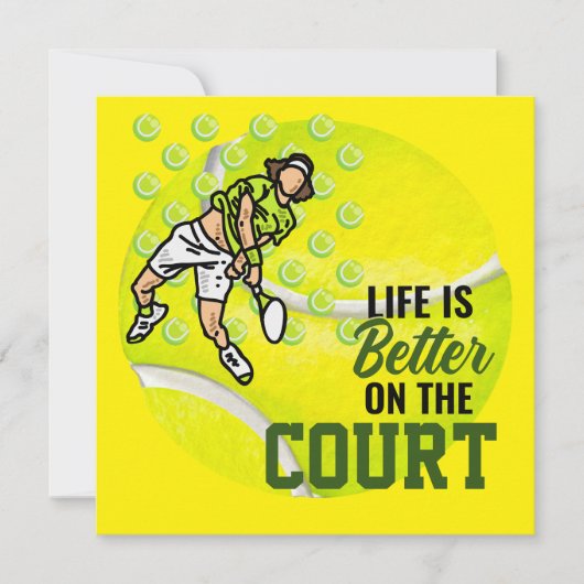 Tennis Life is beter op de Court for Player Kaart (Voorkant)