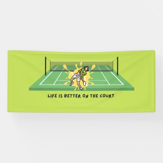 Tennis Life is beter op de gerechtsbanner Spandoek (Horizontaal)