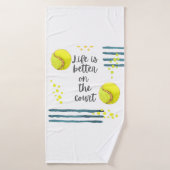 Tennis Life is beter voor de rechtbank waterverf Badhanddoek (Badhanddoek)