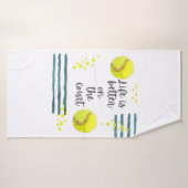 Tennis Life is beter voor de rechtbank waterverf Badhanddoek (Badhanddoek)