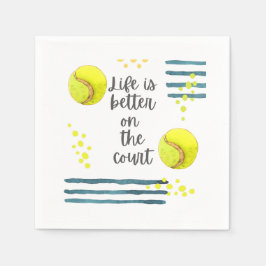 Tennis Life is beter voor de rechtbank waterverf Servet