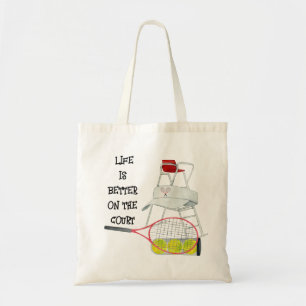 Tennis Life is beter voor de rechtbank waterverf   Tote Bag