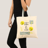 Tennis Life is beter voor de rechtbank waterverf Tote Bag (Voorkant (product))