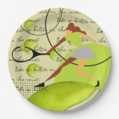 Tennis Life is beter voor de vrouwelijke rechtbank Papieren Bordje (Voorkant)