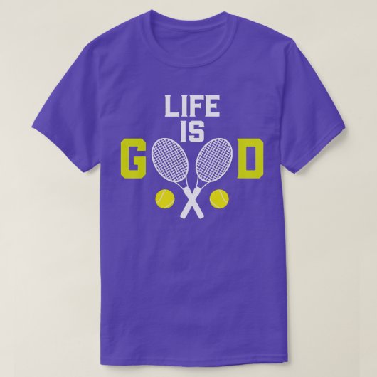 Tennis Life is Good Racket Funny T-shirt (Design voorkant)