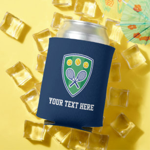 Tennis logo koelboxxen met aangepaste tekst blikjeskoeler