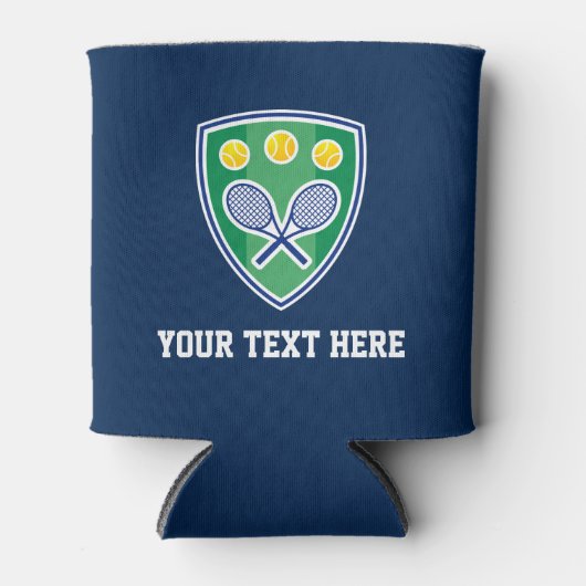 Tennis logo koelboxxen met aangepaste tekst blikjeskoeler (Voorkant)