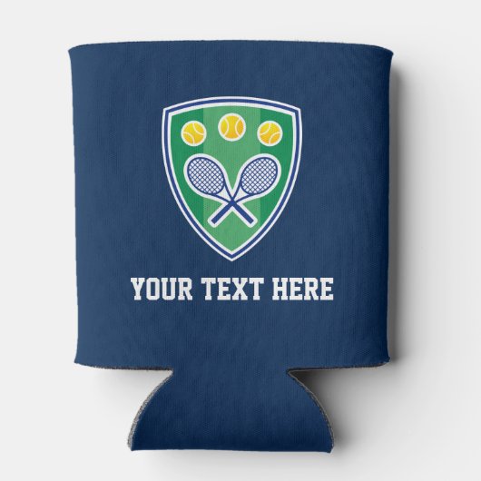 Tennis logo koelboxxen met aangepaste tekst blikjeskoeler (Achterkant)