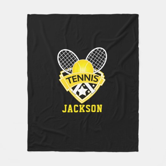 Tennis-Logo met DIY-naam Fleece Deken (Voorkant)
