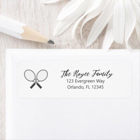 Tennis Logo Tennis Racket Embleem Adreslabel Etiket (Insitu)