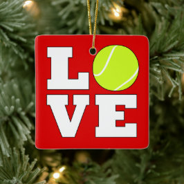 Tennis LOVE Aangepaste kerstversiering voor kleure Keramisch Ornament