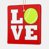 Tennis LOVE Aangepaste kerstversiering voor kleure Keramisch Ornament (Links)