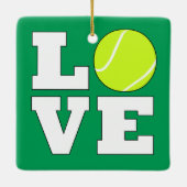 Tennis LOVE Aangepaste kerstversiering voor kleure Keramisch Ornament (Achterkant)