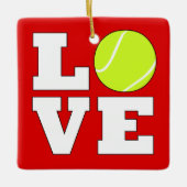 Tennis LOVE Aangepaste kerstversiering voor kleure Keramisch Ornament (Voorkant)