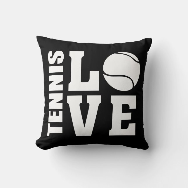 Tennis Love Black Kussen (Voorkant)