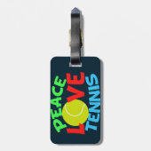 Tennis Love Blue Bagagelabel (Achterkant verticaal)