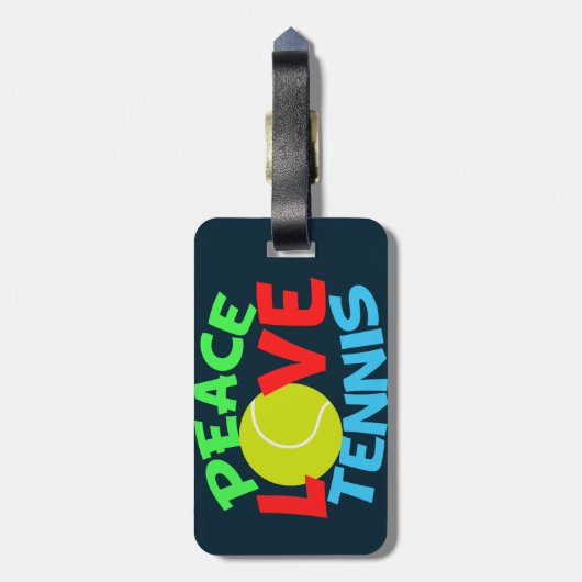 Tennis Love Blue Bagagelabel (Achterkant verticaal)