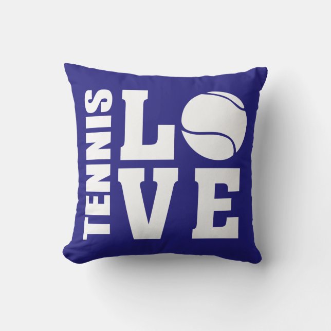 Tennis Love Blue Kussen (Voorkant)
