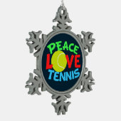 Tennis Love Blue Tin Sneeuwvlok Ornament (Links)