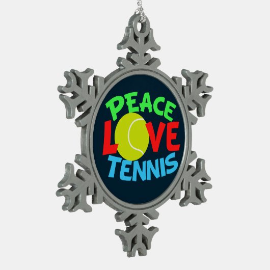 Tennis Love Blue Tin Sneeuwvlok Ornament (Links)