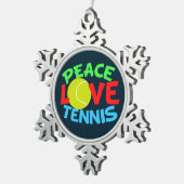 Tennis Love Blue Tin Sneeuwvlok Ornament (Rechts)