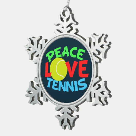 Tennis Love Blue Tin Sneeuwvlok Ornament (Rechts)