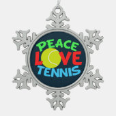 Tennis Love Blue Tin Sneeuwvlok Ornament (Voorkant)