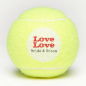 Tennis Love bride and groom bruiloft Tennisballen (Voorkant)