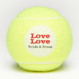 Tennis Love bride and groom bruiloft Tennisballen