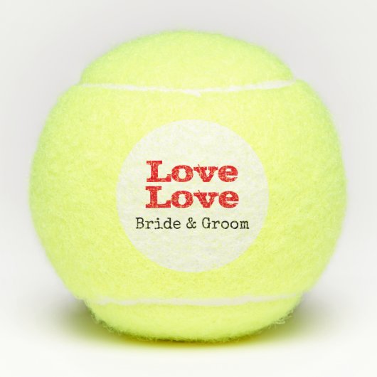 Tennis Love bride and groom bruiloft Tennisballen (Voorkant)