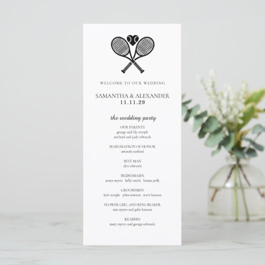 Tennis Love Ceremony Programma (Staand voorkant)